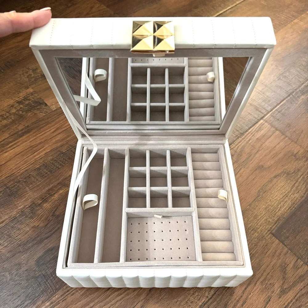 2 tier multi storage jewelry box with mirror, NWOT